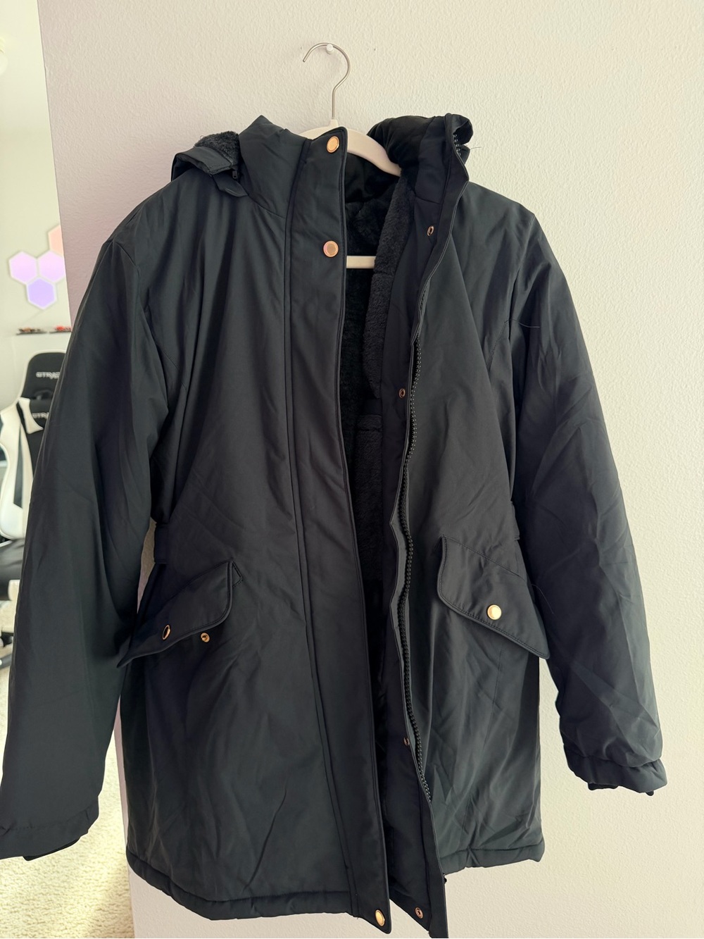 Dark grey Hooded Ski Parka